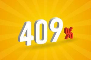 409 discount 3D text for sells and promotion. vector