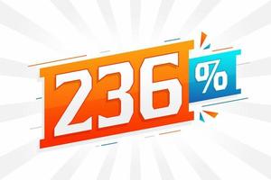 236 discount marketing banner promotion. 236 percent sales promotional design. vector