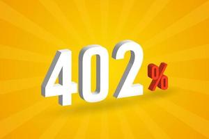 402 discount 3D text for sells and promotion. vector
