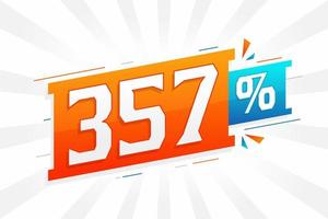 357 discount marketing banner promotion. 357 percent sales promotional design. vector