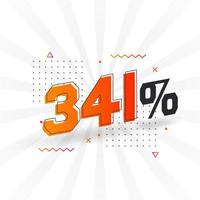 341 promoción de banner de marketing de descuento. 341 por ciento de diseño promocional de ventas. vector