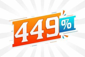 449 promoción de banner de marketing de descuento. 449 por ciento de diseño promocional de ventas. vector