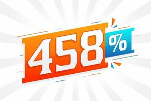 458 discount marketing banner promotion. 458 percent sales promotional design. vector