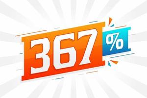 367 discount marketing banner promotion. 367 percent sales promotional design. vector
