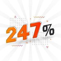 247 discount marketing banner promotion. 247 percent sales promotional design. vector