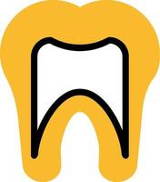 Tooth root fill in, illustration, vector on a white background.