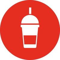Drink a plastic cup with a lid and straw, illustration, vector on white background.