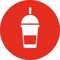 Drink a plastic cup with a lid and straw, illustration, vector on white background.