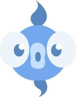 Blue fish with big eyes, illustration, on a white background. vector