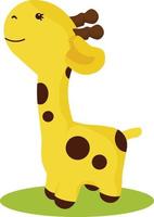 Baby giraffe ,illustration, vector on white background.