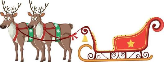 Isolated christmas reindeer sleigh character vector