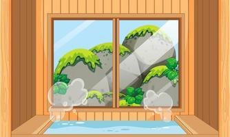 Sauna room with hot tub spa vector