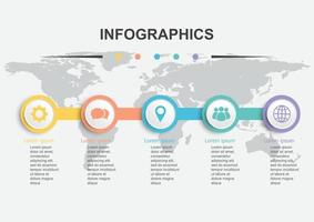 Timeline Infographic design template with 5 banners vector