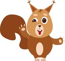Cunning squirrel, illustration, vector on a white background.