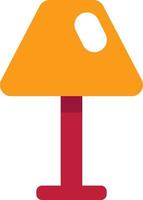 Yellow and red table lamp, illustration, vector on a white background.