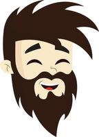 A happy man with beard, vector or color illustration.