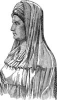 A Vestal Virgin, vintage illustration. vector