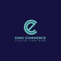 Abstract initial letter EC or CE logo in green color isolated in navy background applied for e-commerce logo also suitable for the brands or companies have initial name CE or EC. vector