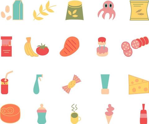 Grocery shop, illustration, vector, on a white background.