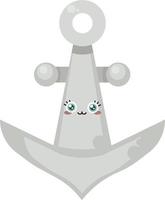 Happy anchor, illustration, vector on white background.