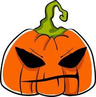 Angry pumpkin, illustration, vector on white background.