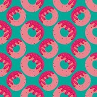 Donuts pattern, seamless pattern on cyan background. vector