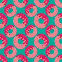 Donuts pattern, seamless pattern on cyan background. vector