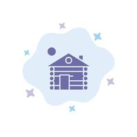 Hotel Building Service Home Blue Icon on Abstract Cloud Background vector