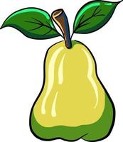 Green pear, illustration, vector on white background
