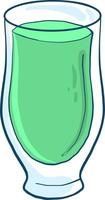 Glass of kiwi juice, illustration, vector on white background.