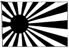 japón, bandera de la marina imperial, 1910, ilustración vintage vector