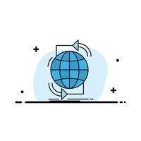 Connectivity global internet network web Flat Color Icon Vector