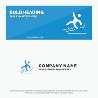 Business Crash Failed Failure Fall SOlid Icon Website Banner and Business Logo Template vector