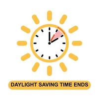 Daylight saving time ends template background. vector