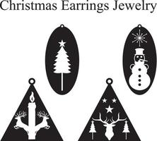 Christmas Earrings Jewelry Laser Cut vector