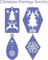 Christmas Earrings Jewelry Laser Cut vector