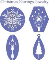 Christmas Earrings Jewelry Laser Cut vector