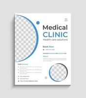 Medical flyer design templates in A4 size, healthy flyer design vector