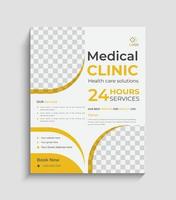 Medical flyer design templates in A4 size, healthy flyer design vector