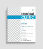 Medical flyer design templates in A4 size, healthy flyer design vector