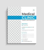 Medical flyer design templates in A4 size, healthy flyer design vector