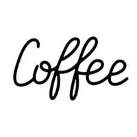 Hand drawn calligraphy lettering word coffee. vector