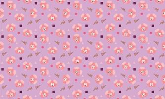 Seamless cute pig head flat pattern with geometric vector