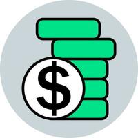 Stack of coins with dollar sign, illustration, vector, on a white background. vector