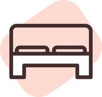 Hotel double bed, illustration, vector, on a white background. vector