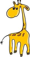 jirafa alta, ilustración, vector sobre fondo blanco