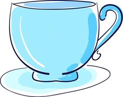 Blue cup, illustration, vector on white background.