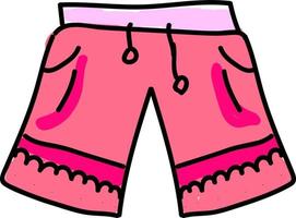 Pink woman shorts, illustration, vector on white background.