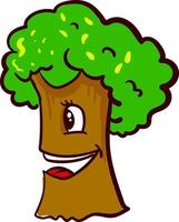 Happy tree, illustration, vector on white background.