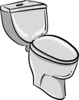 White toilet bowl, illustration, vector on white background